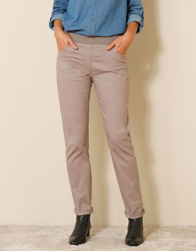 Pantalon coupe "boyfriend" ultra confort (taupe clair)
