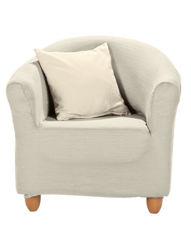 Housse extensible unie spéciale fauteuil cabriolet (écru)