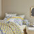 Linge de lit Marlow motifs g&eacute;om&eacute;triques - coton 57 fils/cm&sup2; (gris / jaune)
