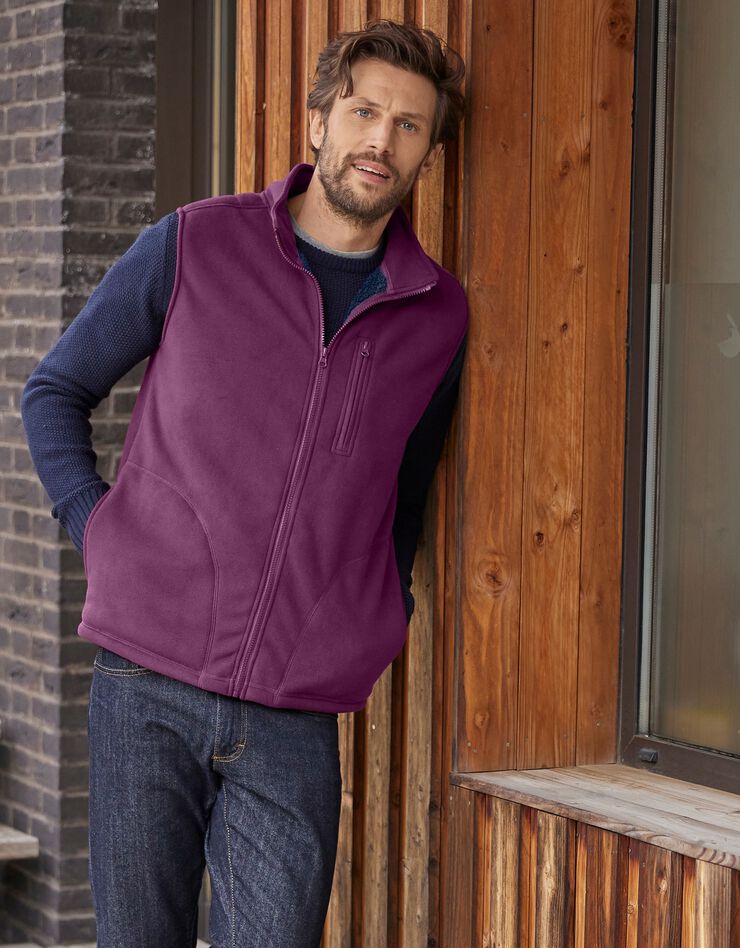 Veste polaire zippée sans manches (prune / marine) Veste polaire zippée sans manches (prune / marine)