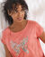 T-shirt imprimé placé "papillon" (rose corail)
