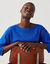 Pull col bateau manches 3/4, toucher doux (bleu)
