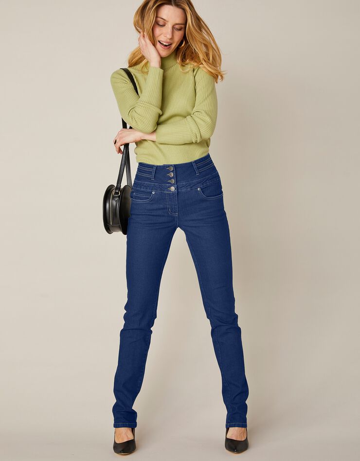 Jean coupe droite taille haute - grande stature (brut) Jean coupe droite taille haute - grande stature (brut)