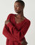 Pull col V, maille anglaise (grenat)