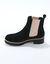 Boots chelsea croûte de cuir, semelle crantée épaisse (noir)