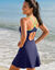 Maillot de bain une pièce avec jupette (bleu)