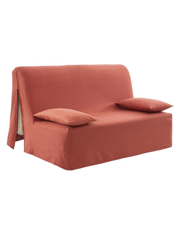 Housse canapé BZ bachette coton uni (terracotta)