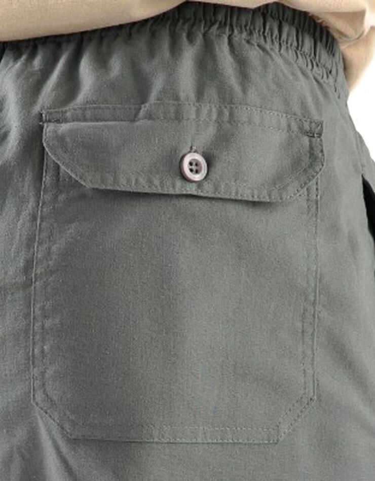 Pantalon toile taille élastiquée (gris) Pantalon toile taille élastiquée (gris)