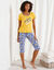 Pyjama court imprimé citrons (bleu / safran)