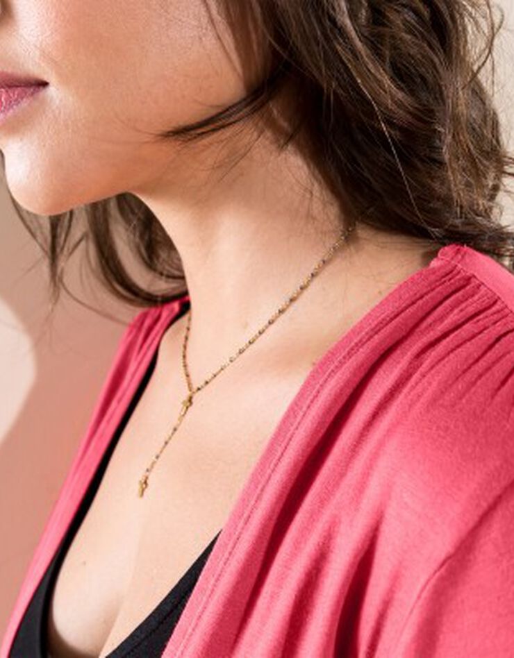 Boléro maille fluide manches 3/4 (corail) Boléro maille fluide manches 3/4 (corail)