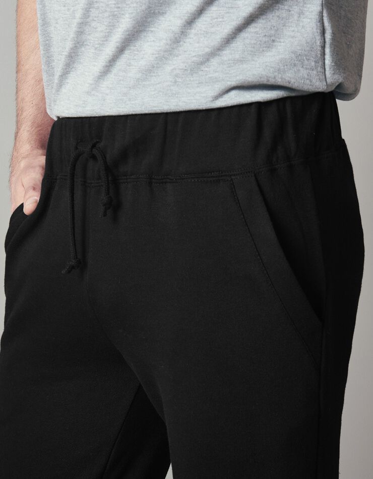 Pantalon jogging molleton bas droits (noir) Pantalon jogging molleton bas droits (noir)