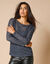 T-shirt manches longues, résille fantaisie (gris anthracite)