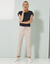 Pantalon mom 7/8ème uni, coton (beige)