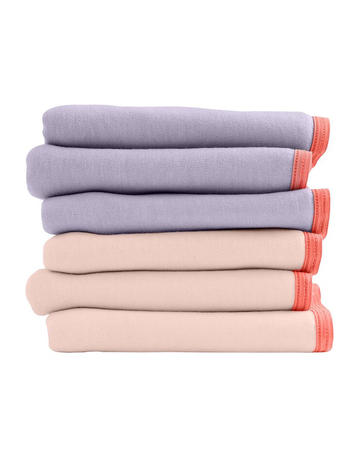 Culotte forme boxer coton biologique - Lot de 6 (parme + poudre) Culotte forme boxer coton biologique - Lot de 6 (parme + poudre)