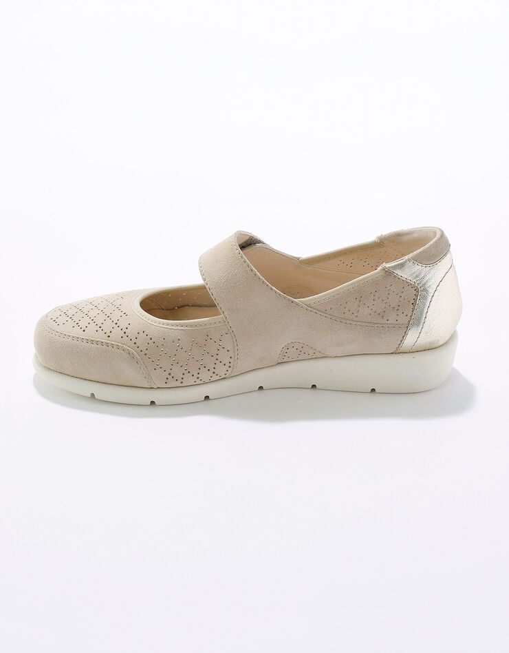 Babies scratchées en cuir ajouré (beige) Babies scratchées en cuir ajouré (beige)