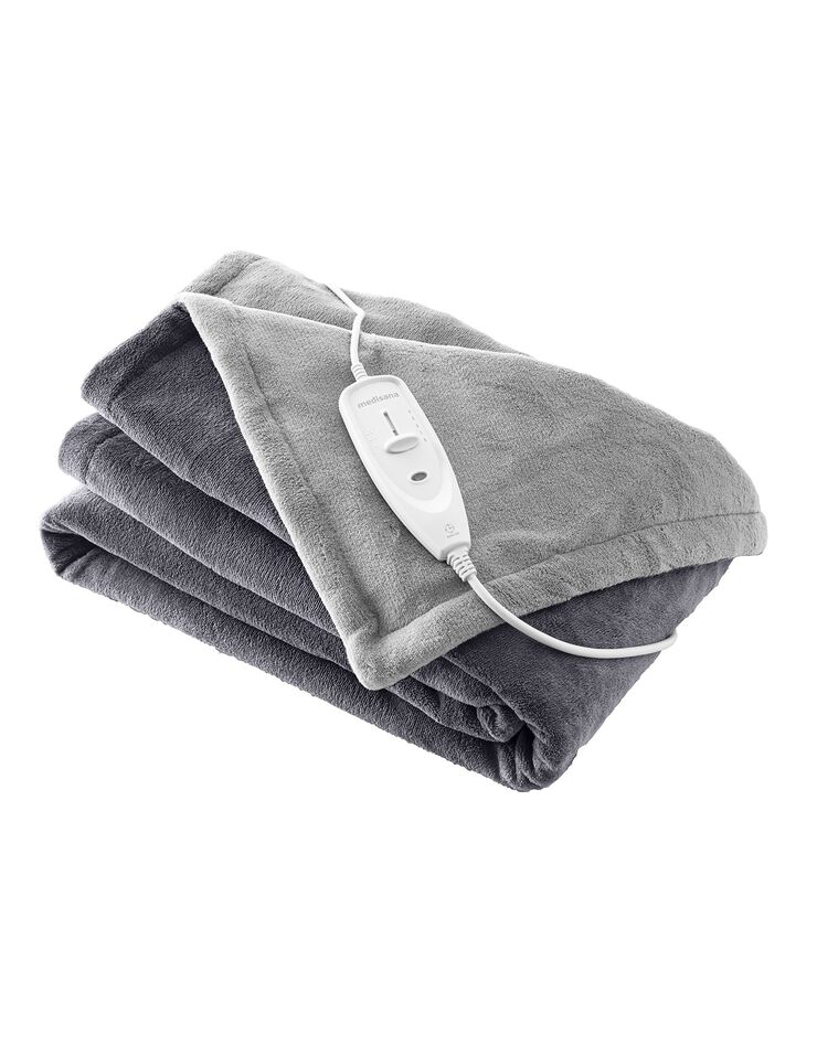 Couverture chauffante bicolore  (gris clair / anthracite)