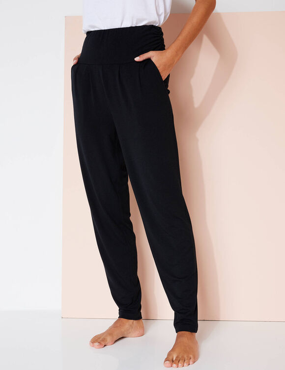 Pantalon de yoga en maille, coupe ultra confort (noir)