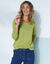 Pull col rond uni, manches longues (vert mousse)