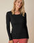 T-shirt uni manches longues jersey coton biologique(**) (noir)