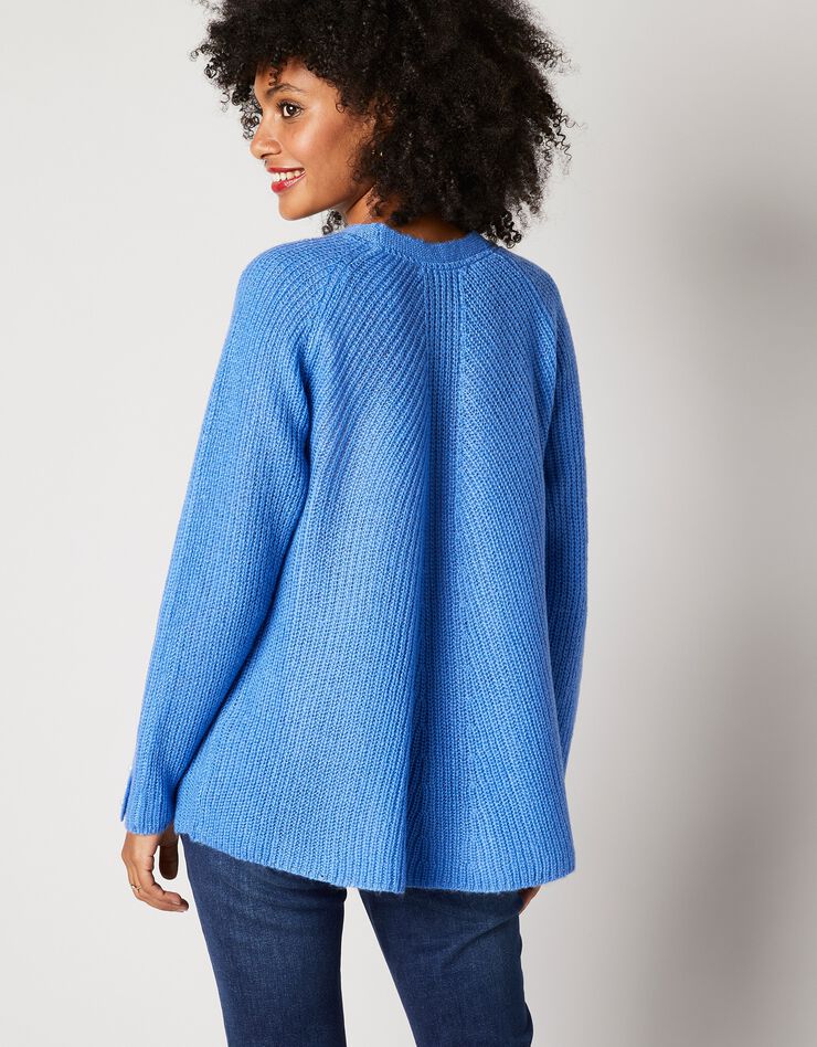 Pull évasé maille anglaise (bleu lavande) Pull évasé maille anglaise (bleu lavande)