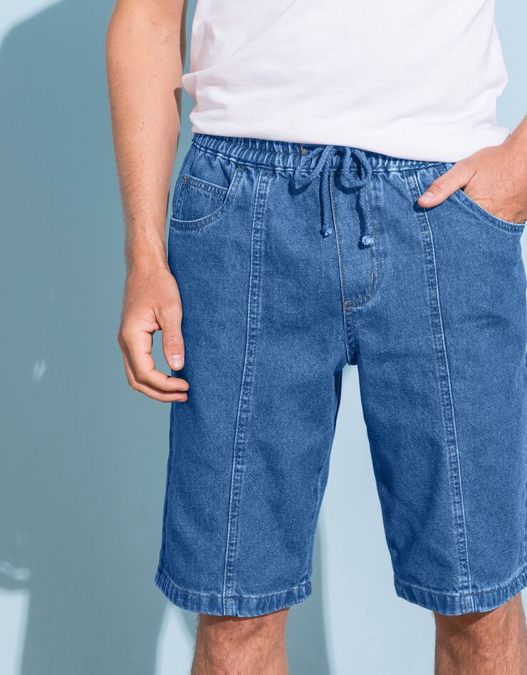 Bermuda denim léger taille élastiquée (stone) Bermuda denim léger taille élastiquée (stone)