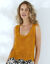Pull sans manches en crochet (safran)