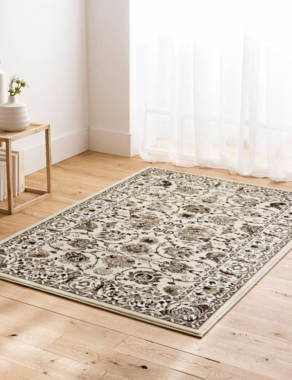 Tapis rectangulaire motifs perse (beige)