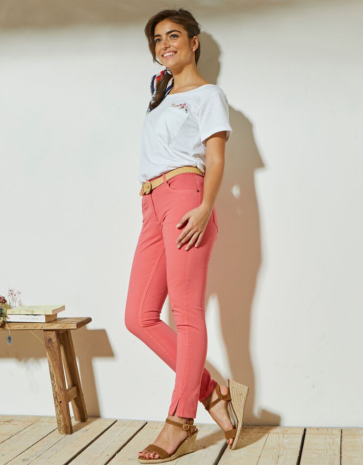 Pantalon fuselé 7/8 bi-stretch (corail) Pantalon fuselé 7/8 bi-stretch (corail)