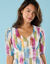 Robe longue Spécial Petites, voile imprimé (écru / violet)