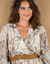 Robe longue cache-coeur manches 7/8, imprimé cachemire (beige)