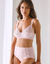 Gainette ventre plat microfibre tulle brodé Sienne - lot de 2 (blanc + poudre)