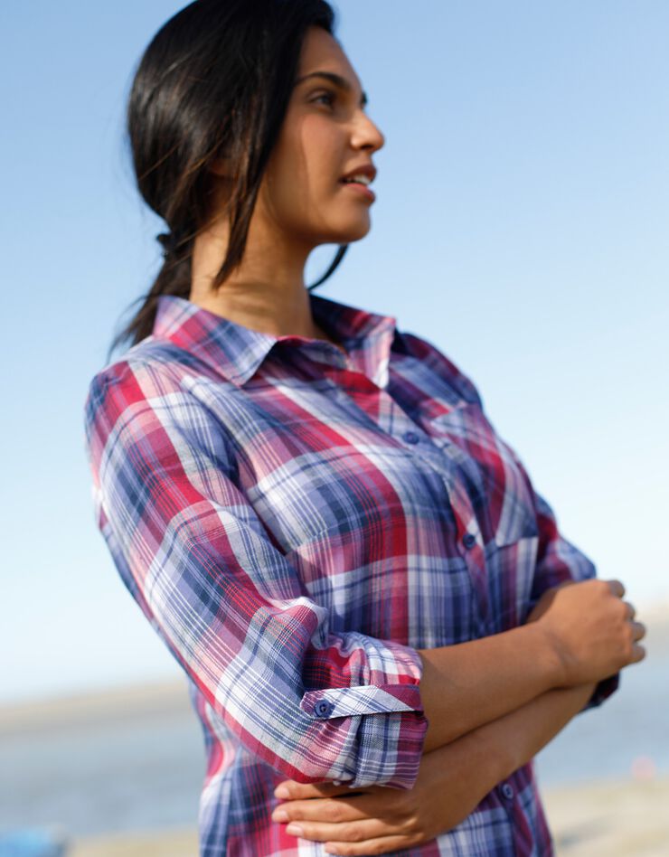 Chemise flanelle à carreaux (violine / marine) Chemise flanelle à carreaux (violine / marine)