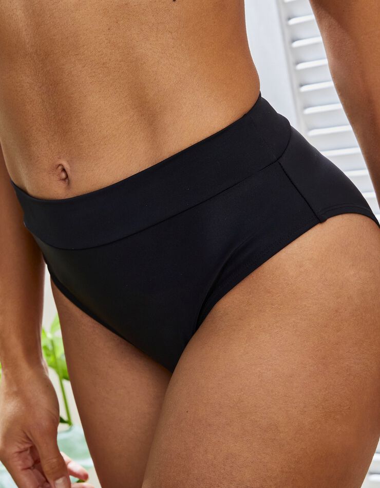Culotte de bain maxi taille haute Solaro, ventre plat (noir)