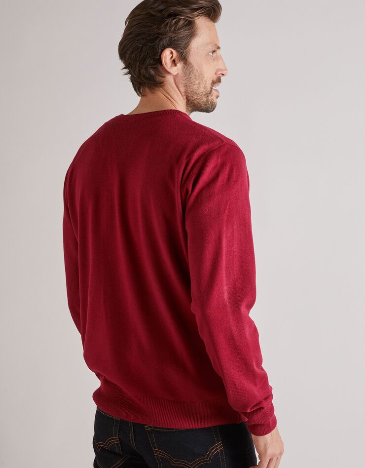 Pull uni col rond (rouge carmin) Pull uni col rond (rouge carmin)