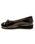 Ballerines compens&eacute;es en cuir verni, largeur confort  (noir)