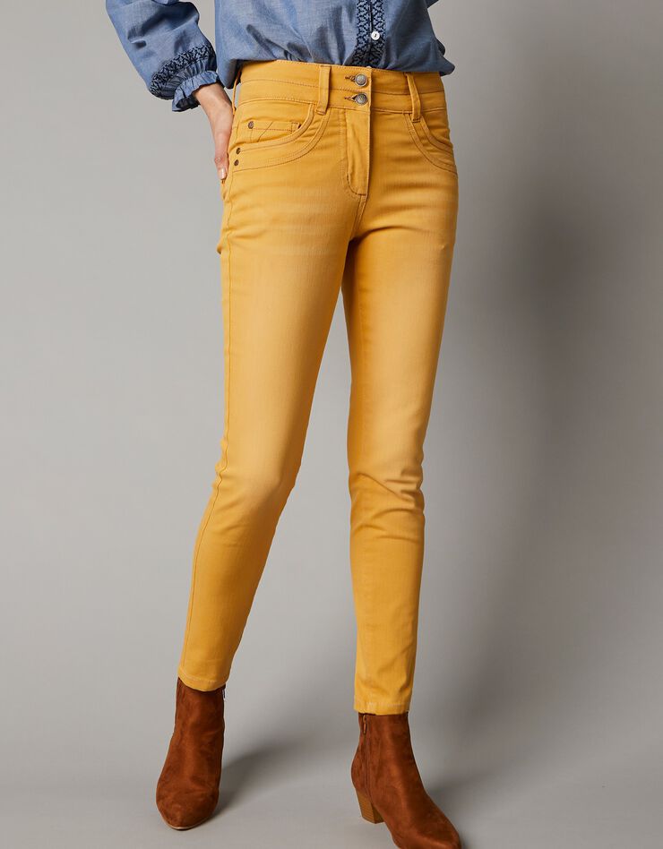 Jean 7/8ème fuselé couleur stretch (miel)