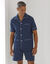 Pyjama short popeline imprimé (marine)