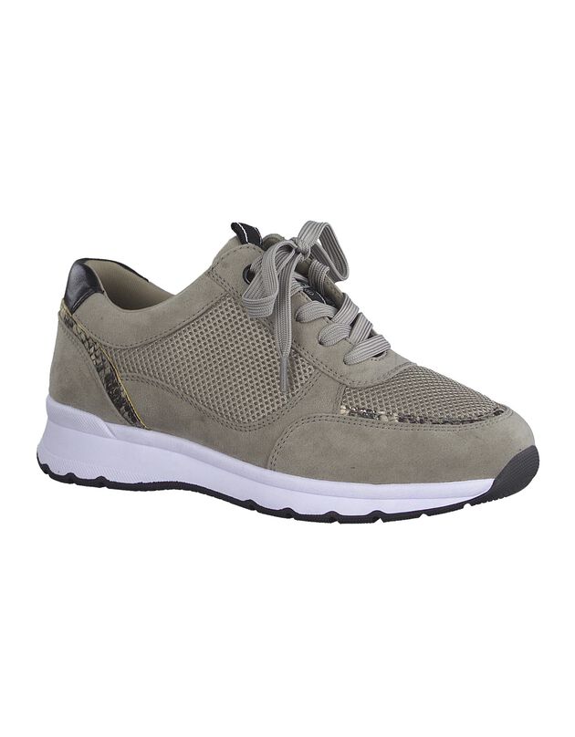 Baskets basses à lacets - grande largeur (beige)