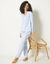Pyjama manches longues imprimé fleuri (bleu)
