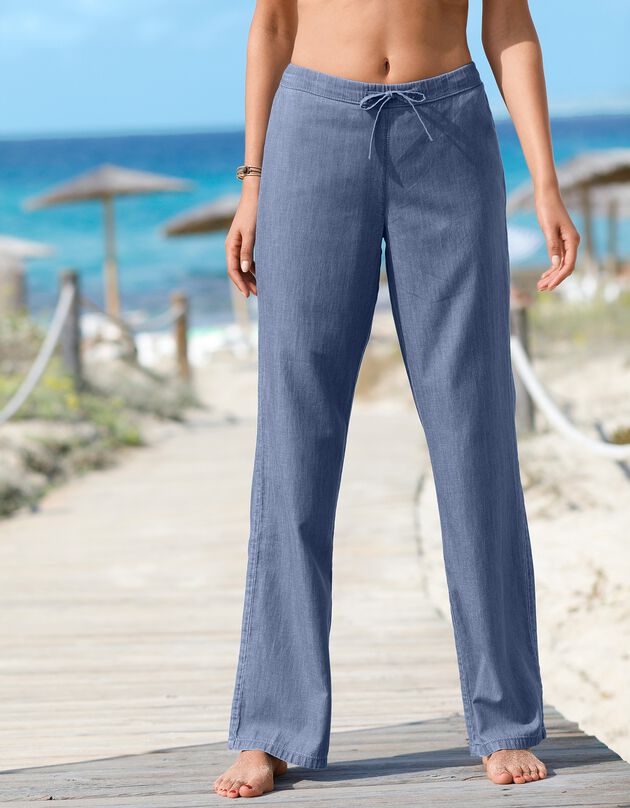 Pantalon droit denim léger (bleached)