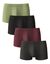 Boxer 100% coton - lot de 4 (vert + rouge + gris)