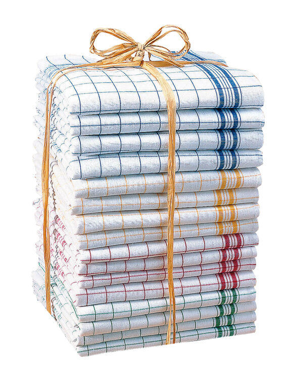 Torchon quadrillé - lots (fond blanc)