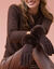 Gants fantaisie, compatibles &eacute;cran tactile (chocolat)