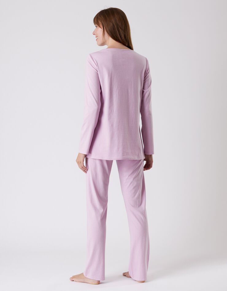 Pyjama manches longues imprimé "Chat" (lilas) Pyjama manches longues imprimé "Chat" (lilas)