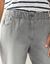 Jean stretch coupe mom confort, taille élastiquée (gris)