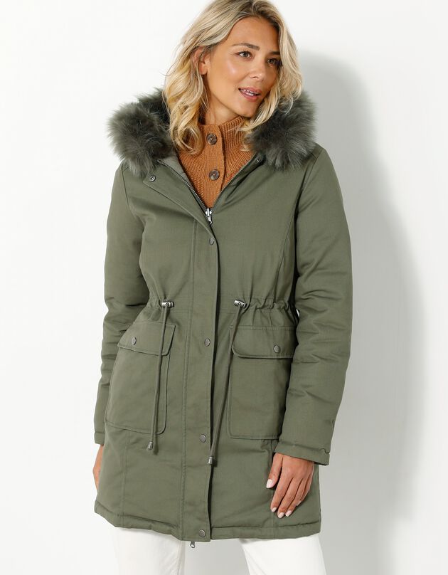Parka réversible doudoune matelassée déperlante (bronze)