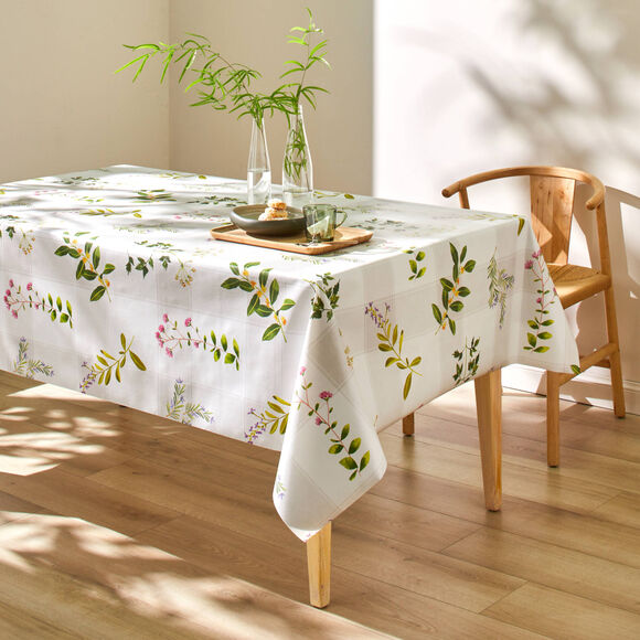 Nappe toile cirée imprimé printanier (blanc / multicolore)