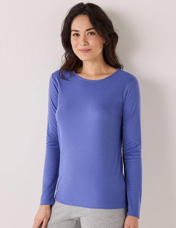 T-shirt thermique col rond - manches longues (bleu jean)