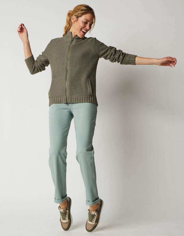 Gilet zippé 30% laine (kaki) Gilet zippé 30% laine (kaki)