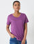 T-shirt col rond manches courtes (violet)